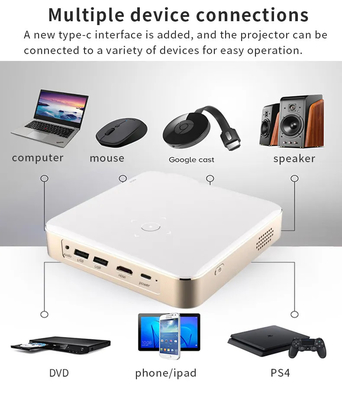 Mini S350 1080P Full HD DLP 4K 3D Home Theater Projectoren WIFI Android 9 Ingebouwde batterij