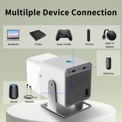 FY360 4K HD Smart LCD Projector High Brightness Home Theater Laser met Android 11.0 BT5.2 Ingebouwde Stereo Sound en US Plug
