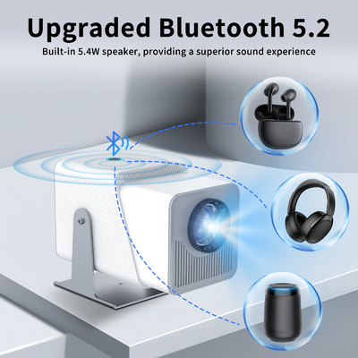 FY360 4K HD Smart LCD Projector High Brightness Home Theater Laser met Android 11.0 BT5.2 Ingebouwde Stereo Sound en US Plug