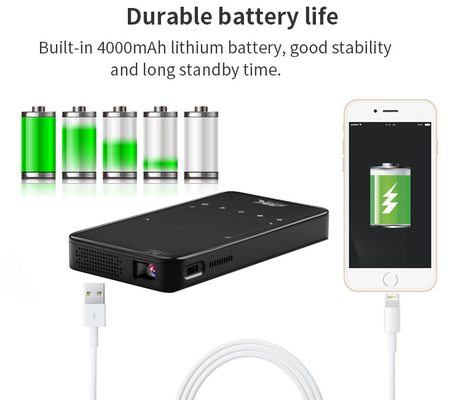 Flyin S90 4K Mini Draagbare Android Smart DLP Projector WIFI Bluetooth Geactiveerd Gevormd Mobiele telefoon US Plug LED Lamp 3D Batterij