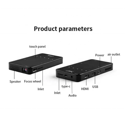 Flyin S90 4K Mini Draagbare Android Smart DLP Projector WIFI Bluetooth Geactiveerd Gevormd Mobiele telefoon US Plug LED Lamp 3D Batterij