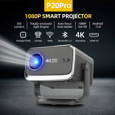 FLYIN P20 Pro 4K 350Lms 1080P Full HD Projector Auto Focus Lens LCD Lamp Android 13 Airplay Draagbare Home Theater Gebruik