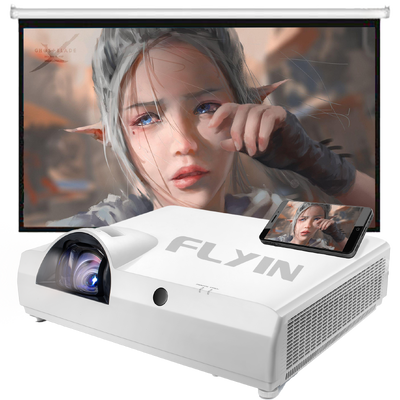 Flyin-C90SW+ 4200 Lumens WXGA 3LCD Laser Short Throw Projector Ingebouwd Android 5000000:1 Contrast voor onderwijs Bedrijven